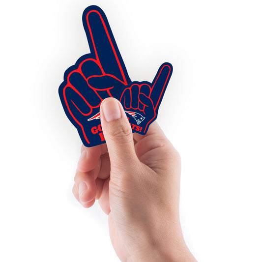 New England Patriots:   Foam Finger MINIS        - Officially Licensed NFL Removable     Adhesive Decal