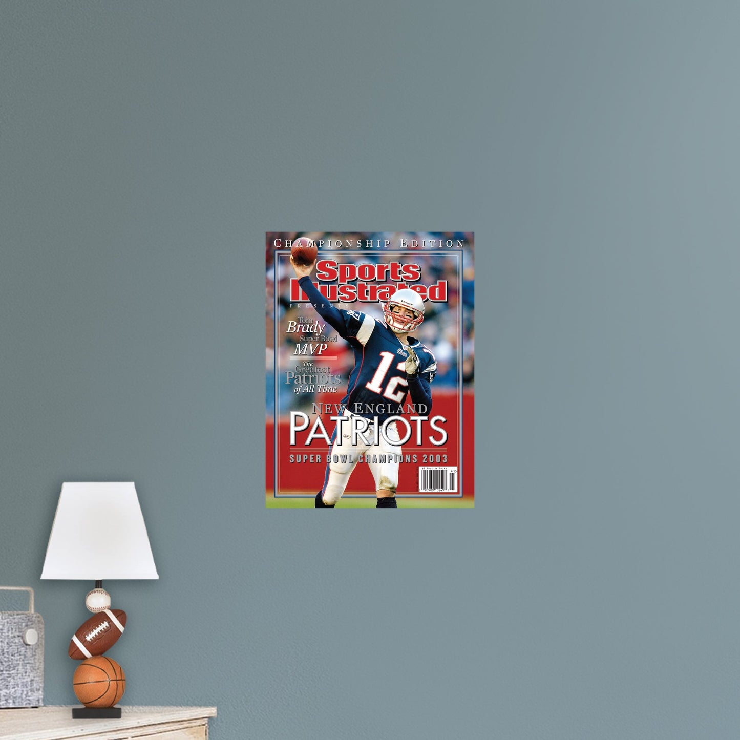 New England Patriots: Tom Brady February 2004 Sports Illustrated Cover - Officially Licensed NFL Removable Adhesive Decal