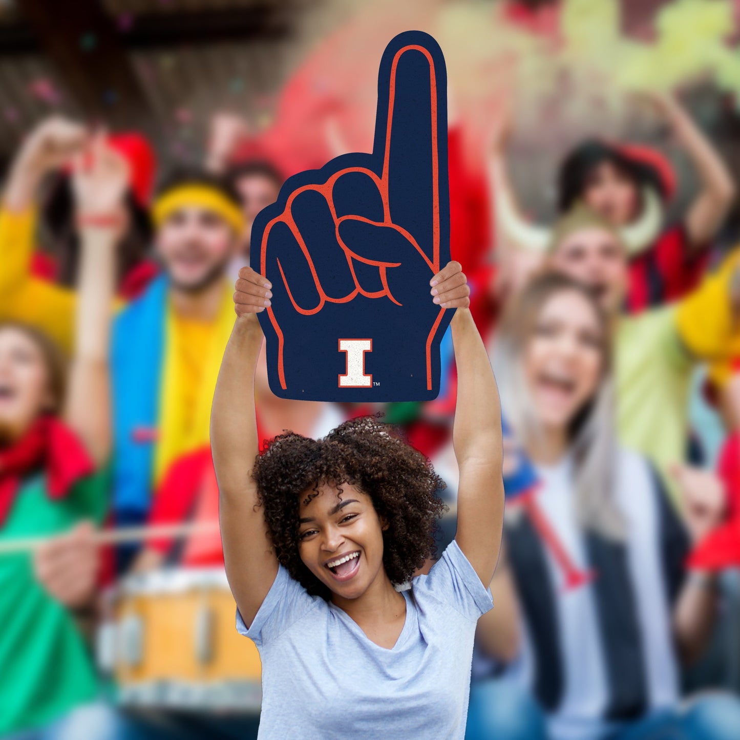 Foam Finger - Big Head - Official NCAA - Illinois Fighting Illini - Foam Core Cutout