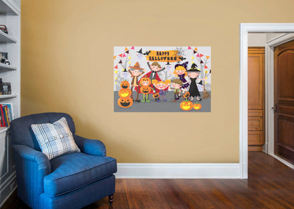 Halloween:  Family Mural        -   Removable Wall   Adhesive Decal