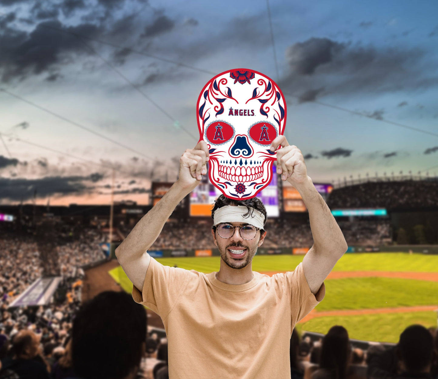 Los Angeles Angels: Skull Foam Core Cutout - Officially Licensed MLB Big Head