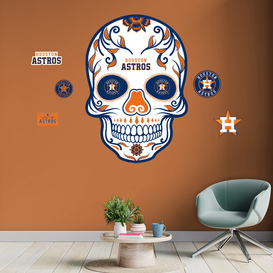 Houston Astros: Skull - Officially Licensed MLB Removable Adhesive Decal