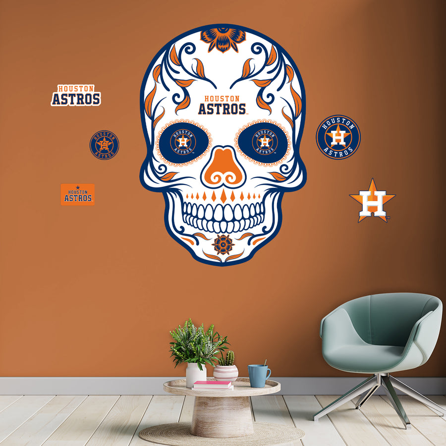 Houston Astros - RealBig Sugar Skull Collection - Official MLB - Reusable Vinyl Wall Decals