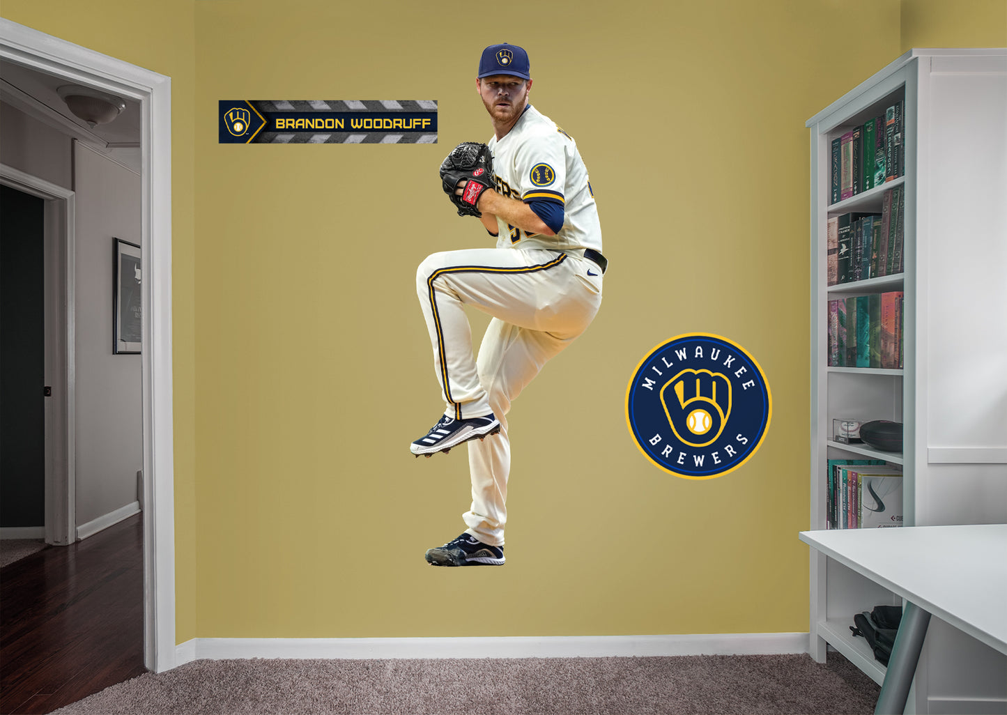 Milwaukee Brewers: Brandon Woodruff         - Officially Licensed MLB Removable Wall   Adhesive Decal