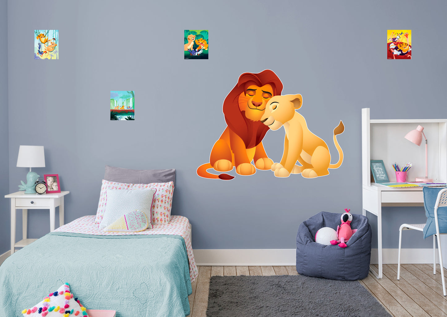 The Lion King: Simba and Nala Kids        - Officially Licensed Disney Removable Wall   Adhesive Decal