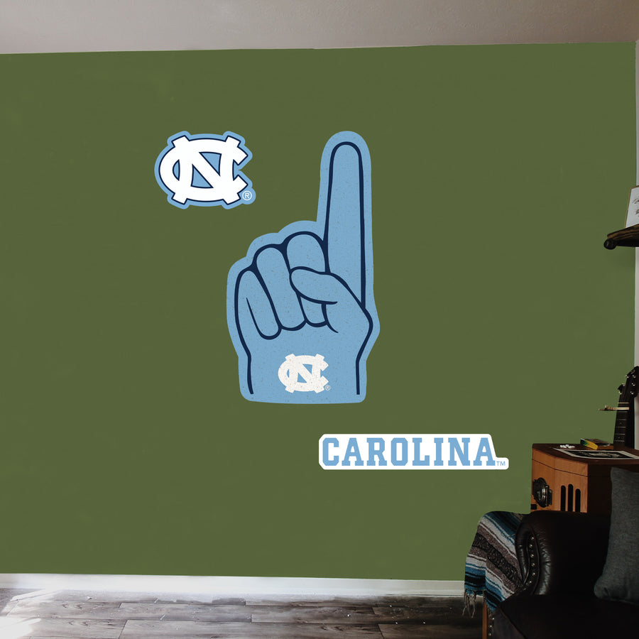 North Carolina Tar Heels - RealBig Foam Finger Collection - Official NCAA - Reusable Vinyl Wall Decals