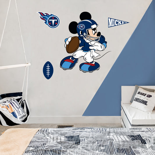 Tennessee Titans: Mickey Mouse         - Officially Licensed NFL Removable     Adhesive Decal