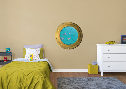 Home Decor:  Instant Window Submarine        -   Removable Wall   Adhesive Decal