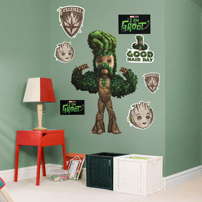 I am Groot: Groot Good Hair Day RealBig        - Officially Licensed Marvel Removable     Adhesive Decal