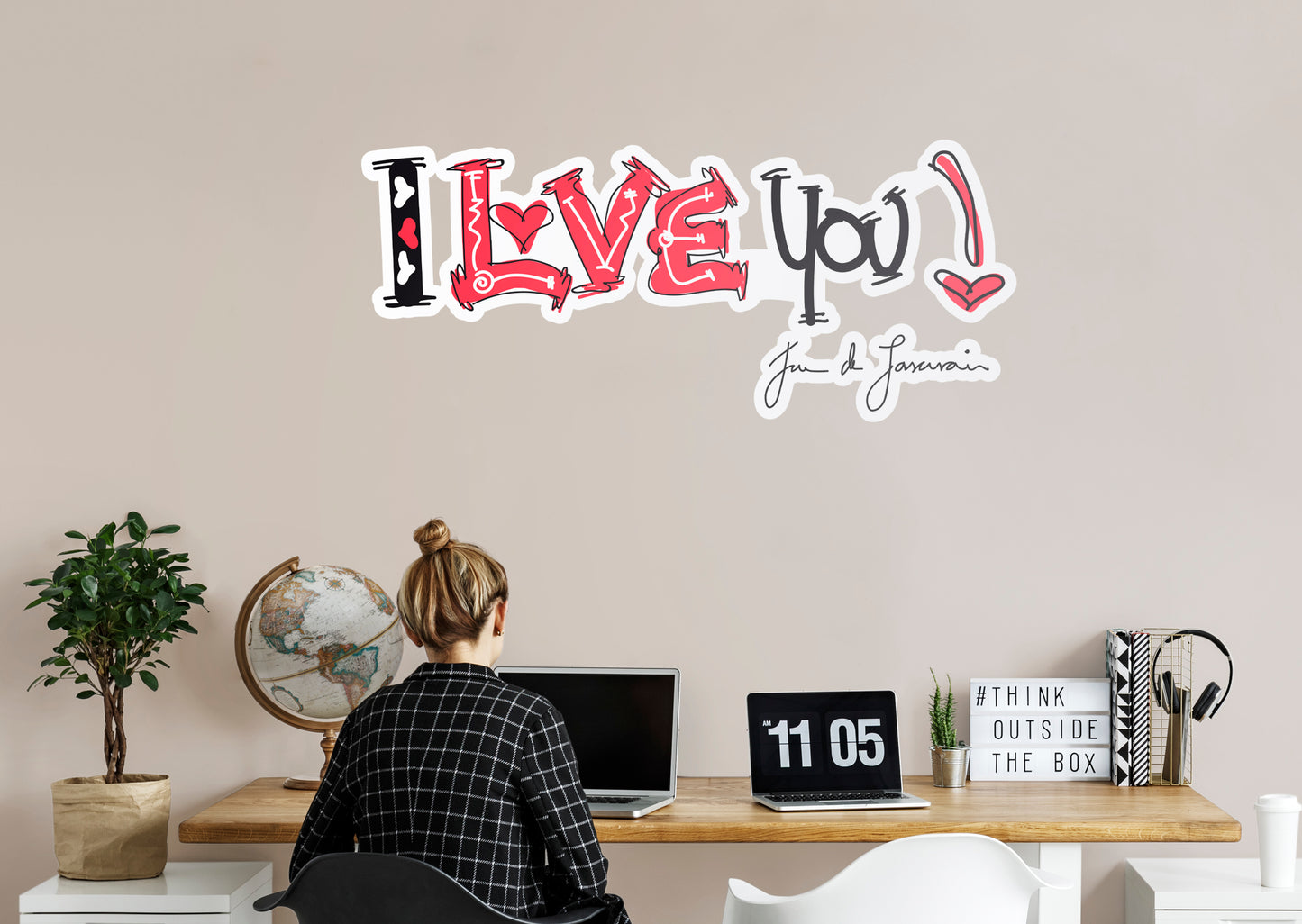 Dream Big Art:  I Love You Icon        - Officially Licensed Juan de Lascurain Removable     Adhesive Decal