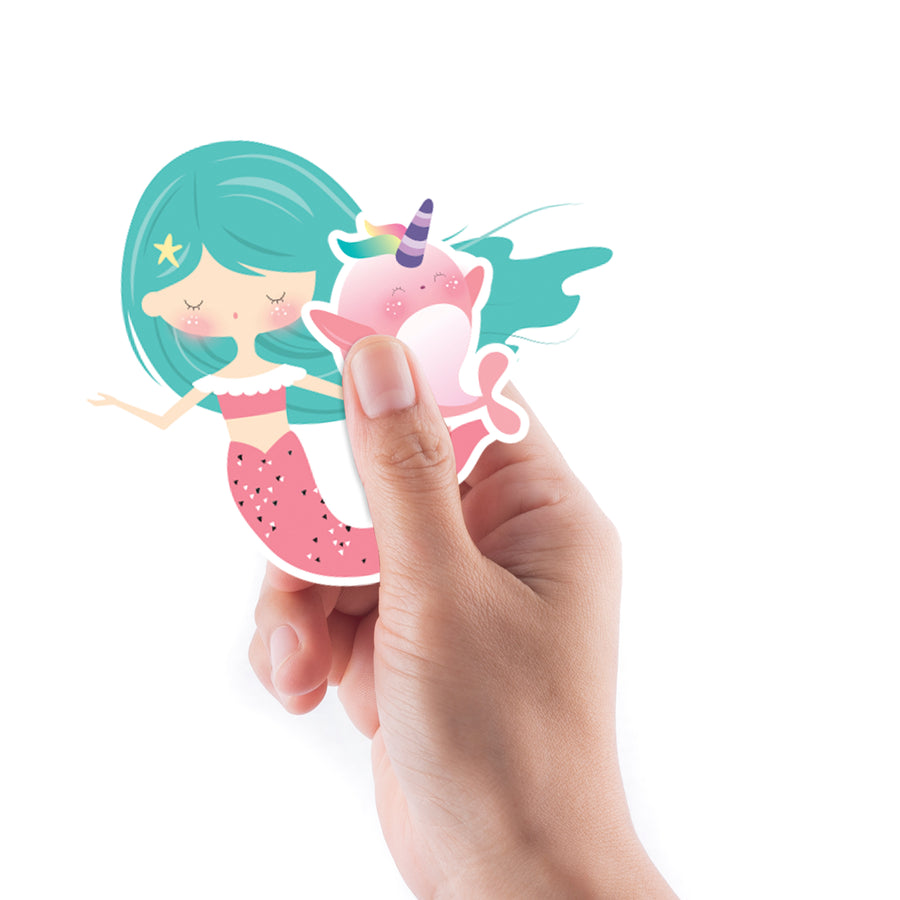 Sheet of 5 -Mythical Creatures: Mermaids Minis        -   Removable    Adhesive Decal