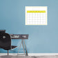 Calendars: Yellow Modern One Month Calendar Dry Erase - Removable Adhesive Decal