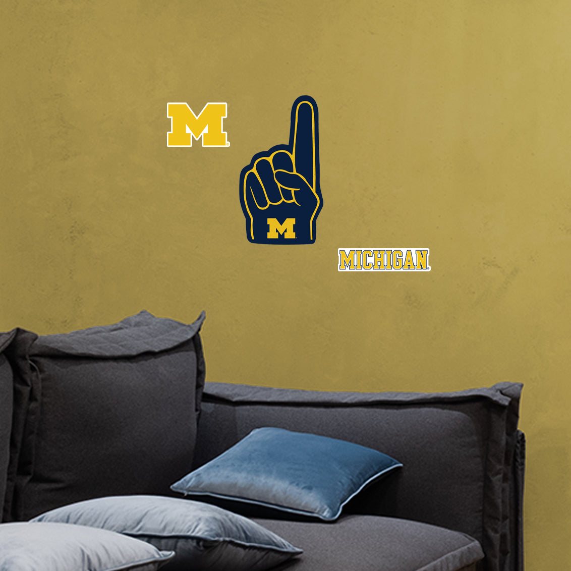 Michigan Wolverines:  2021  Foam Finger        - Officially Licensed NCAA Removable     Adhesive Decal
