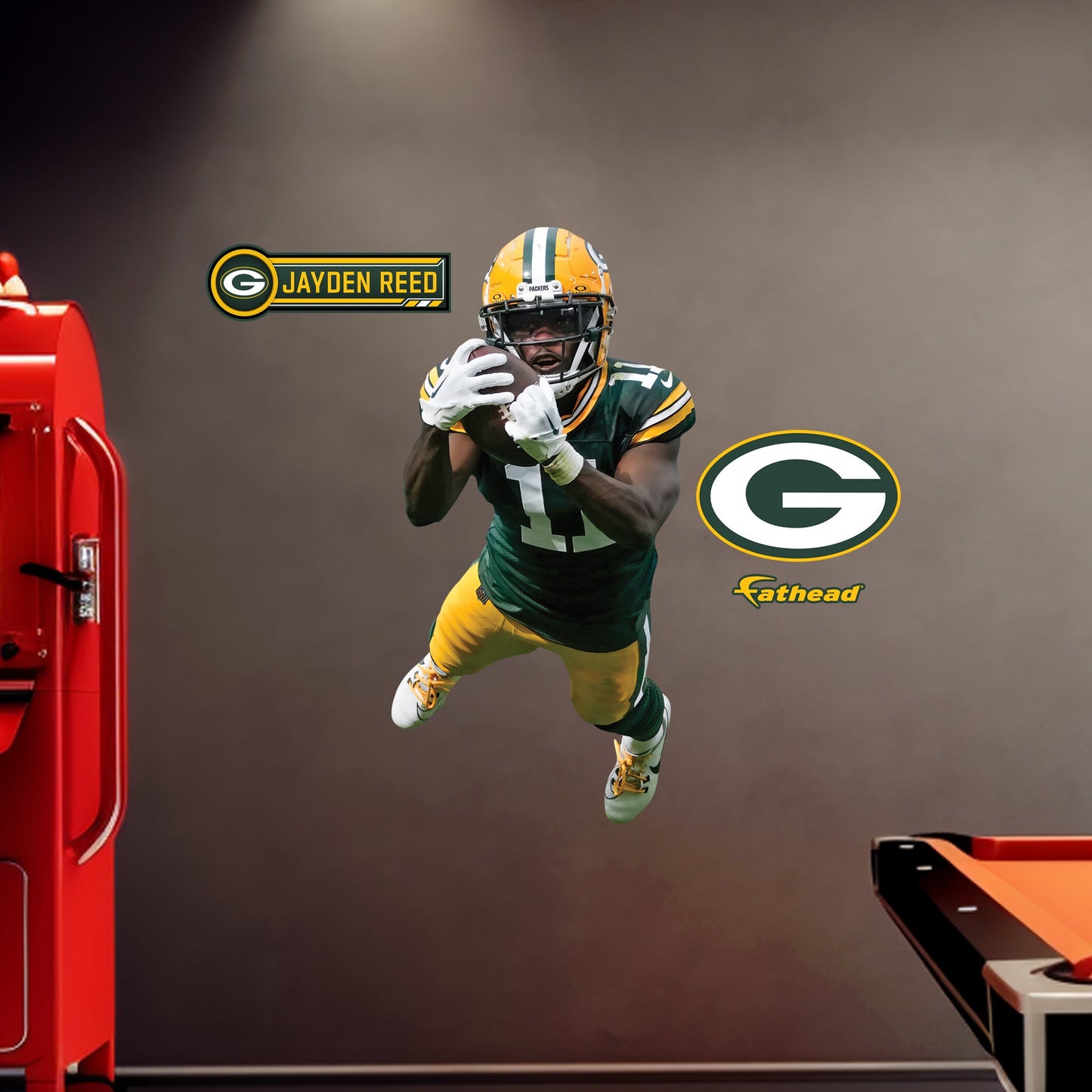 Green Bay Packers: Jayden Reed Diving Catch        - Officially Licensed NFL Removable     Adhesive Decal