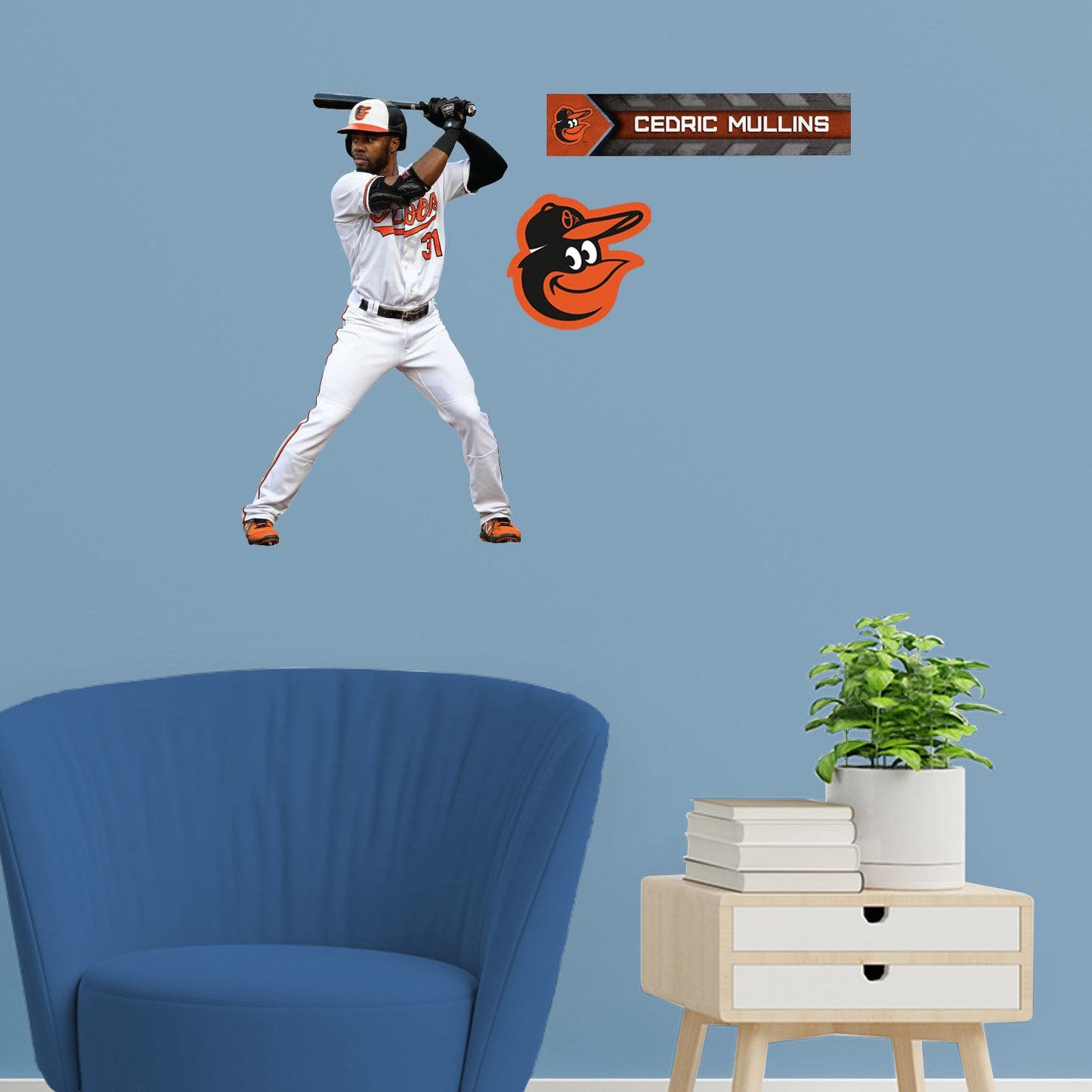 Baltimore Orioles: Cedric Mullins - Officially Licensed MLB Removable Adhesive Decal