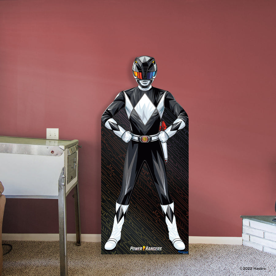 Power Rangers Black Ranger - Life-Size Stand Out - Official Hasbro - Foam Core Cutout