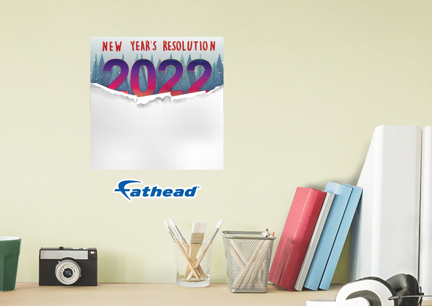 New Year: Torn Paper Dry Erase - Removable Adhesive Decal