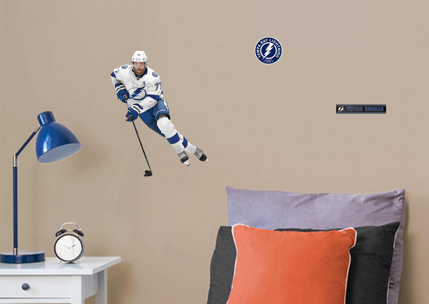Tampa Bay Lightning: Victor Hedman         - Officially Licensed NHL Removable Wall   Adhesive Decal