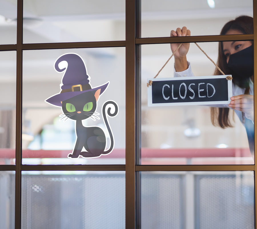 Halloween: Black Cat Window Clings        -   Removable Window   Static Decal