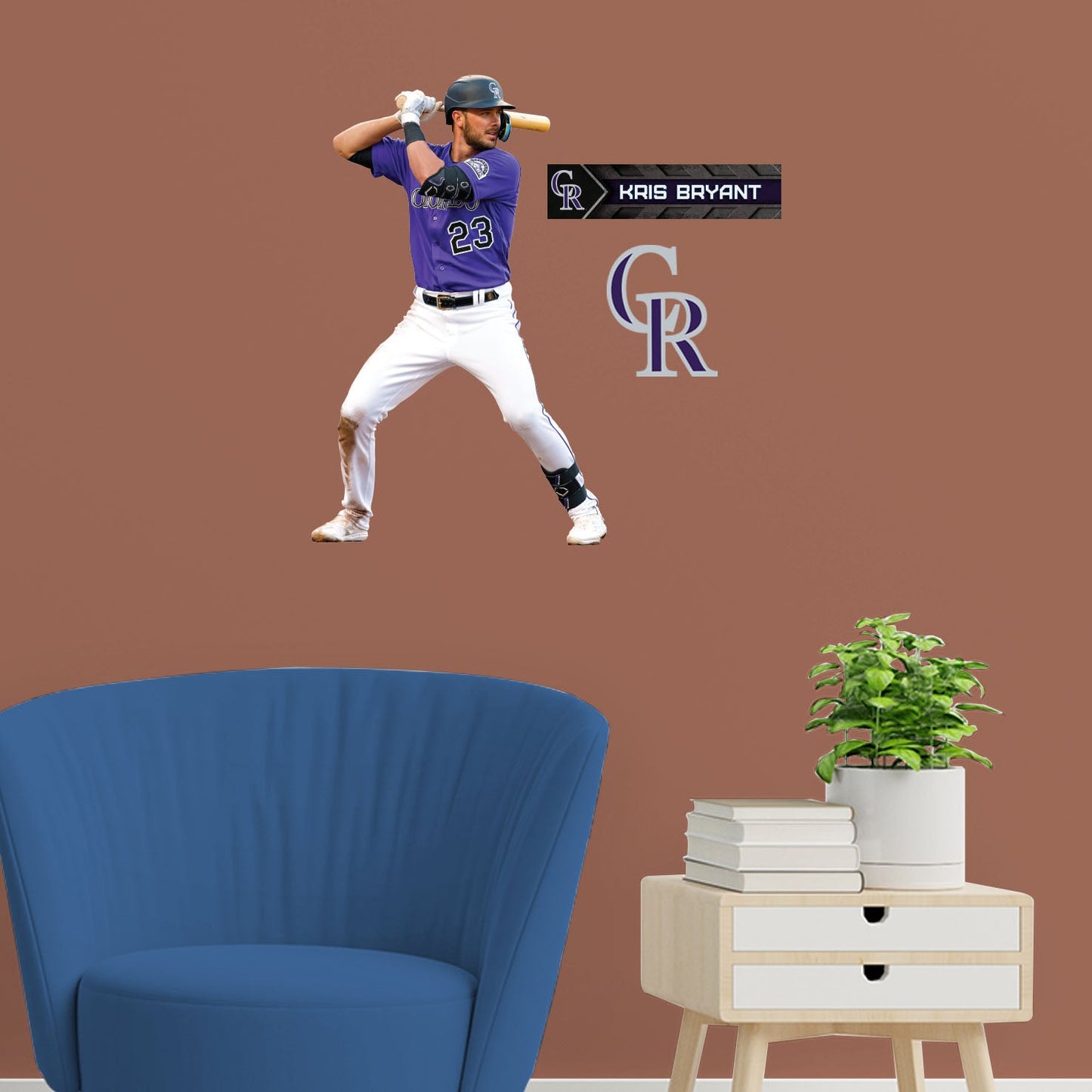 Colorado Rockies: Kris Bryant Purple - Officially Licensed MLB Removable Adhesive Decal