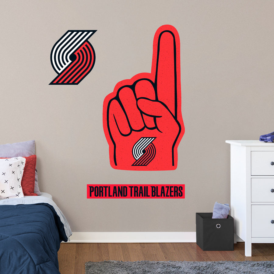 Portland Trail Blazers - RealBig Foam Finger Collection - Official NBA - Reusable Vinyl Wall Decals