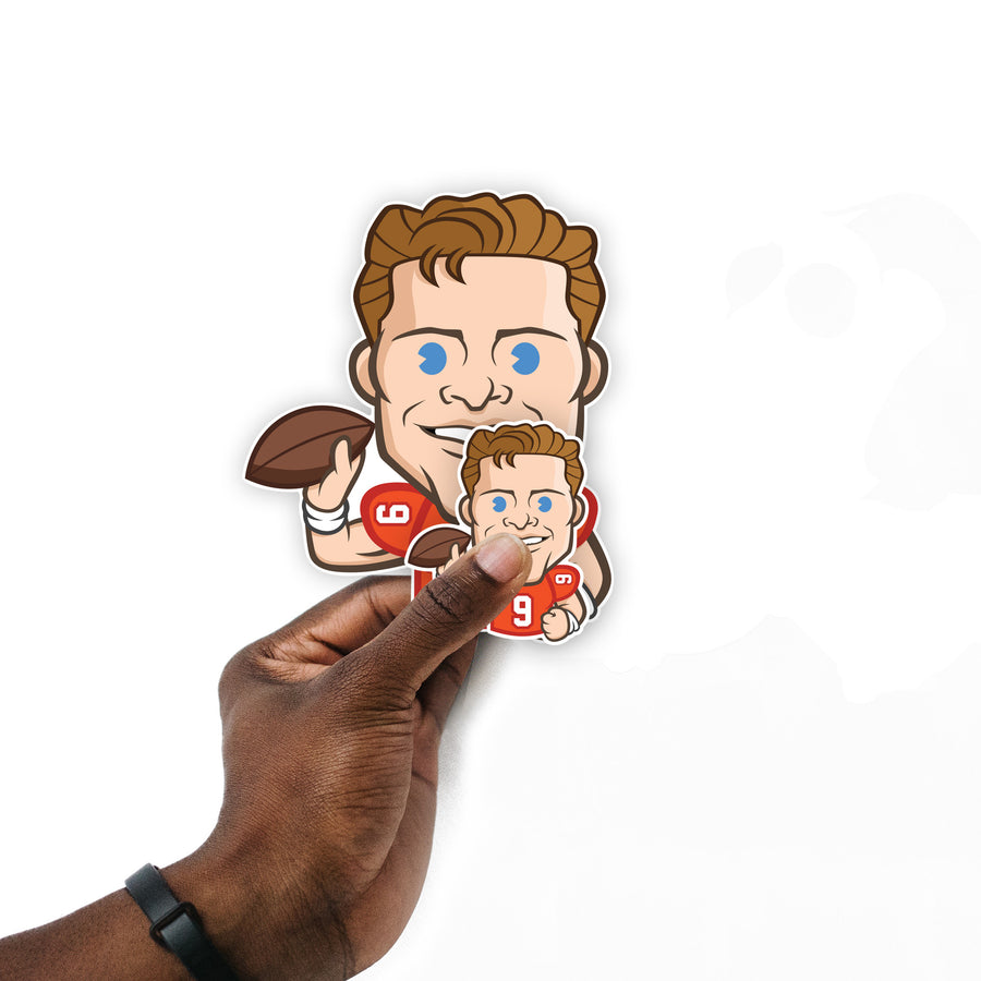 Joe Burrow - 5 Emoji Minis (Mixed Sizes) - Official NFLPA - Cincinnati Bengals - Reusable Vinyl Decals