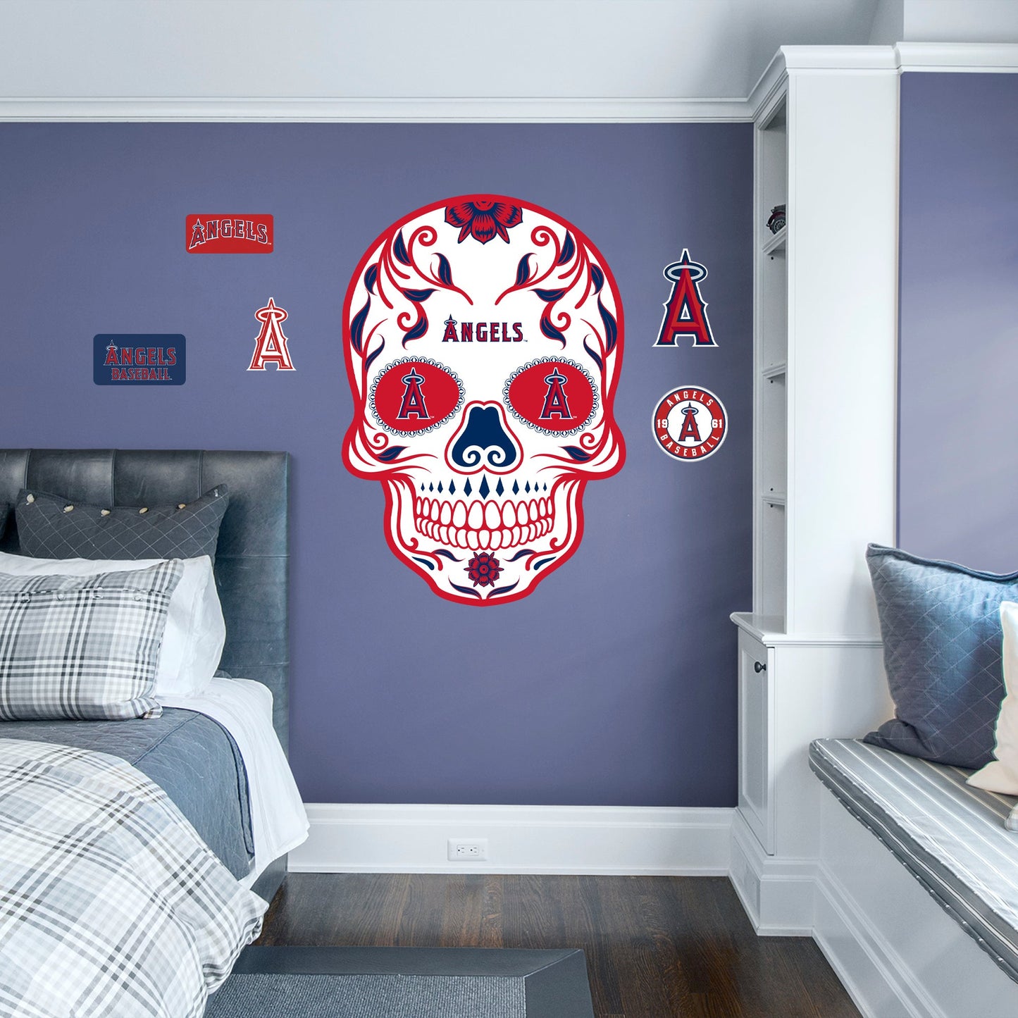 Los Angeles Angels: Skull - Officially Licensed MLB Removable Adhesive Decal
