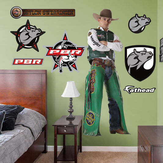 PBR: Daylon Swearingen RealBig        - Officially Licensed Pro Bull Riding Removable     Adhesive Decal