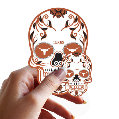 Texas Longhorns:   Skull Minis        - Officially Licensed NCAA Removable     Adhesive Decal
