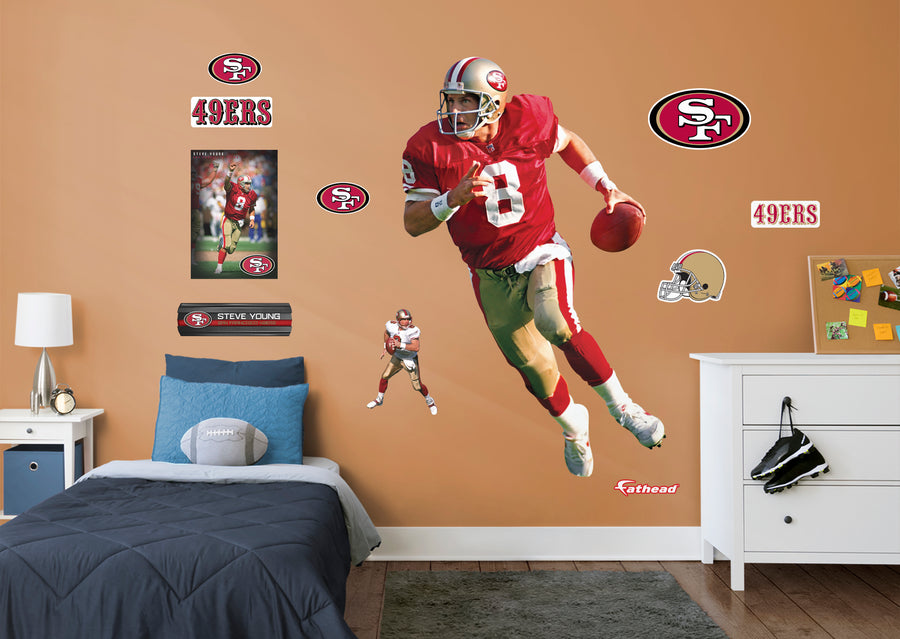 Steve Young - RealBig Legend Collection - Official NFL - San Francisco 49ers - Reusable Vinyl Wall Decals