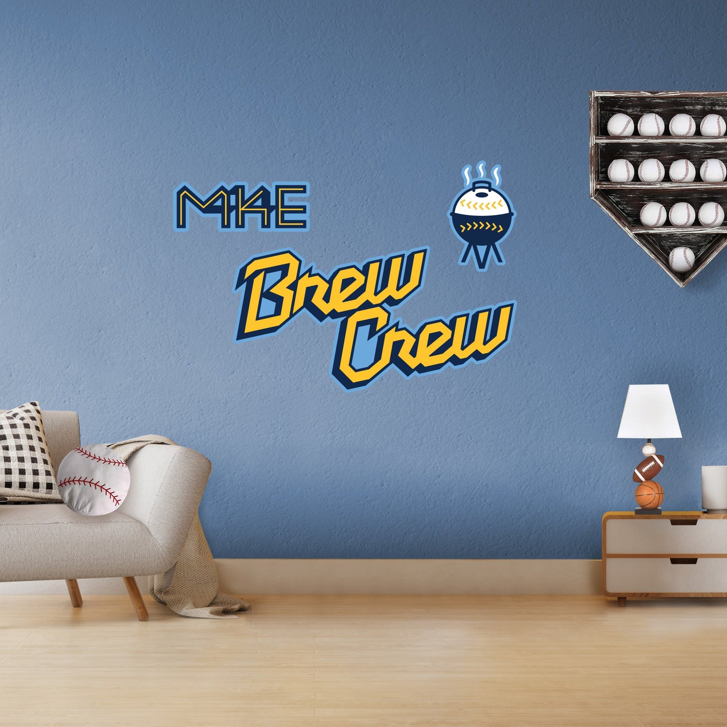 Milwaukee Brewers:   Brew Crew City Connect Logo        - Officially Licensed MLB Removable     Adhesive Decal