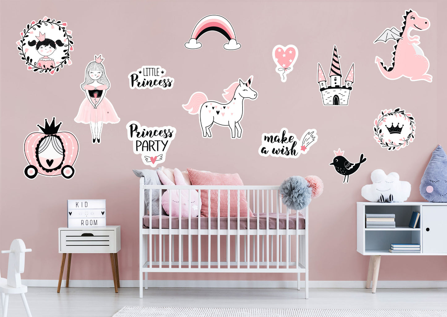 Nursery:  Little Princess Collection        -   Removable Wall   Adhesive Decal