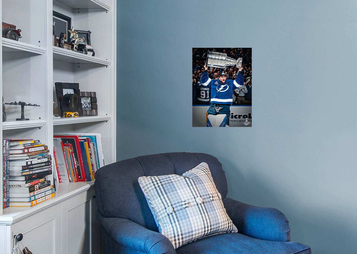 Tampa Bay Lightning: Andrei Vasilevskiy 2020 Stanley Cup Hoist Mural        - Officially Licensed NHL Removable Wall   Adhesive Decal