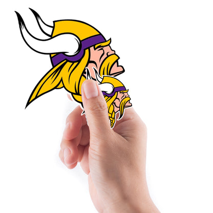 Sheet of 5 -Minnesota Vikings:  2021 Logo Minis        - Officially Licensed NFL Removable Wall   Adhesive Decal