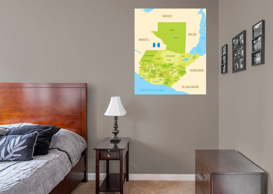 Maps of North America: Guatemala Mural        -   Removable Wall   Adhesive Decal