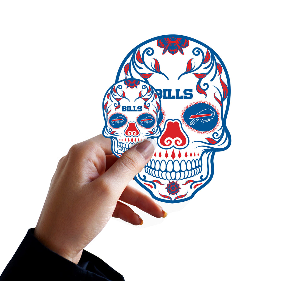 Buffalo Bills - 5 Skull Minis (Mixed Sizes) - Official NFL - Reusable Vinyl Decals