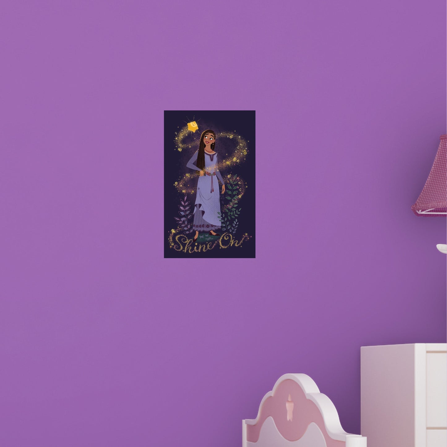 Wish: Asha Shine On Poster        - Officially Licensed Disney Removable     Adhesive Decal