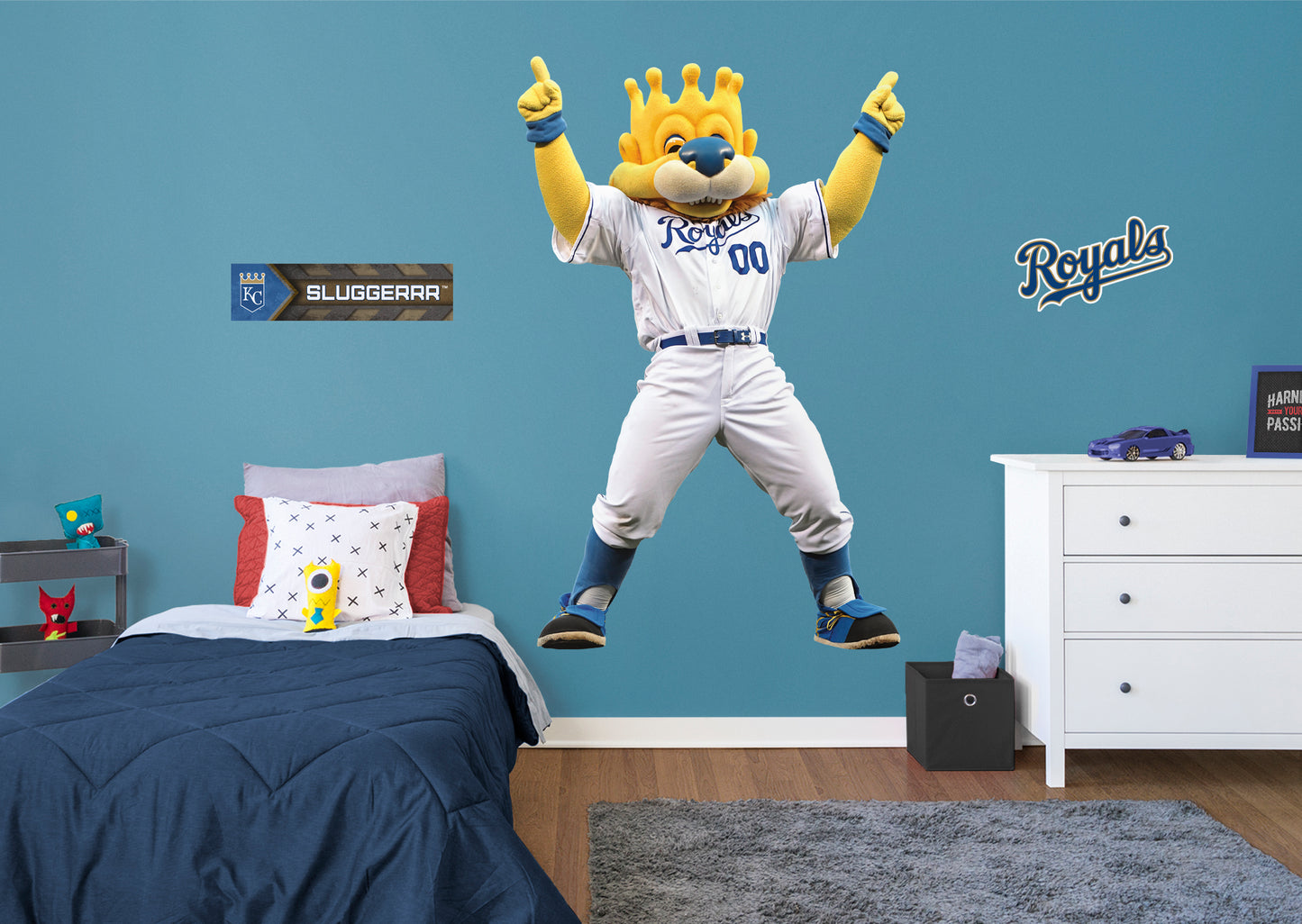 Kansas City Royals: Sluggerrr  Mascot        - Officially Licensed MLB Removable Wall   Adhesive Decal