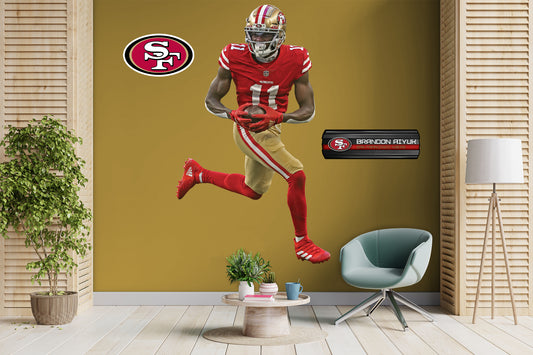 San Francisco 49ers: Brandon Aiyuk         - Officially Licensed NFL Removable     Adhesive Decal