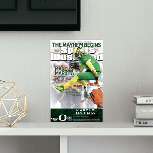 Oregon Ducks: Marcus Mariota December 2014 Sports Illustrated Cover  Mini   Cardstock Cutout  - Officially Licensed NCAA    Stand Out