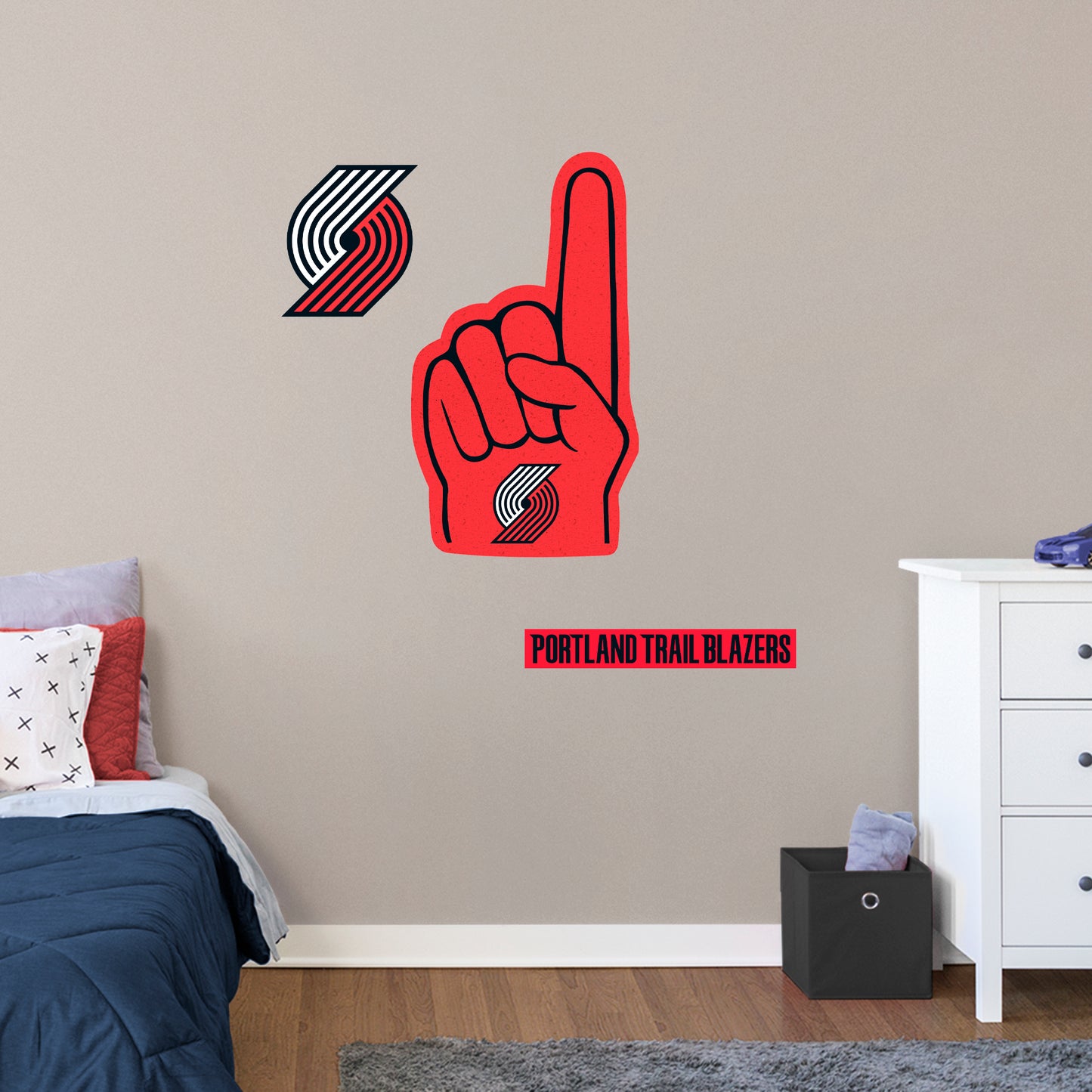 Portland Trail Blazers: Foam Finger - Officially Licensed NBA Removable Adhesive Decal