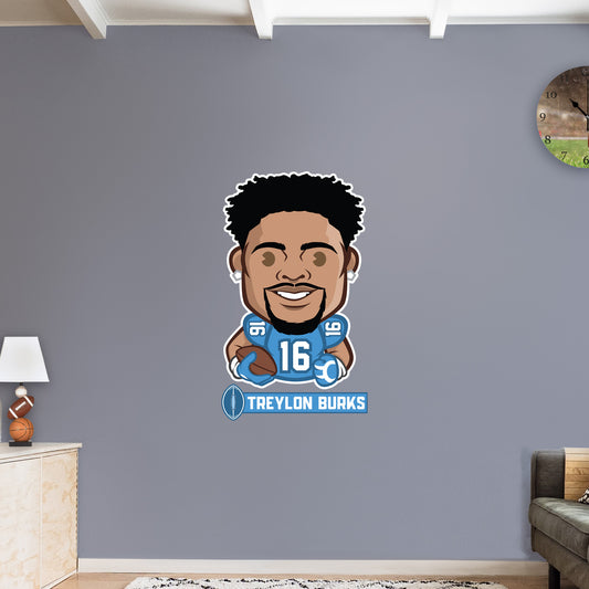 Tennessee Titans: Treylon Burks 2022 Emoji        - Officially Licensed NFLPA Removable     Adhesive Decal