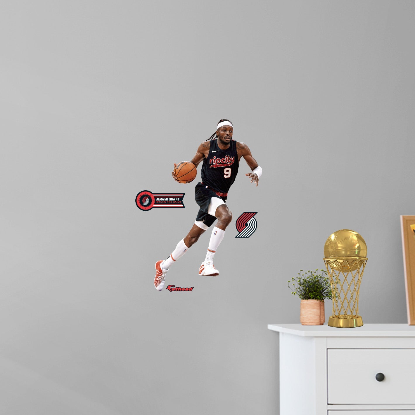 Portland Trail Blazers: Jerami Grant City Jersey        - Officially Licensed NBA Removable     Adhesive Decal