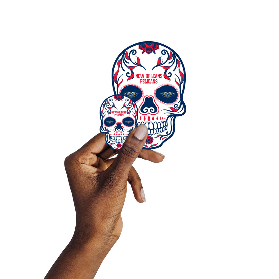 New Orleans Pelicans - 5 Sugar Skull Logo Minis (Mixed Sizes) - Official NBA - Reusable Vinyl Decals