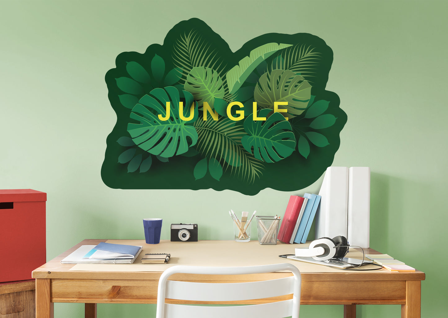 Jungle: Jungle Green Leaves Icon        -   Removable     Adhesive Decal