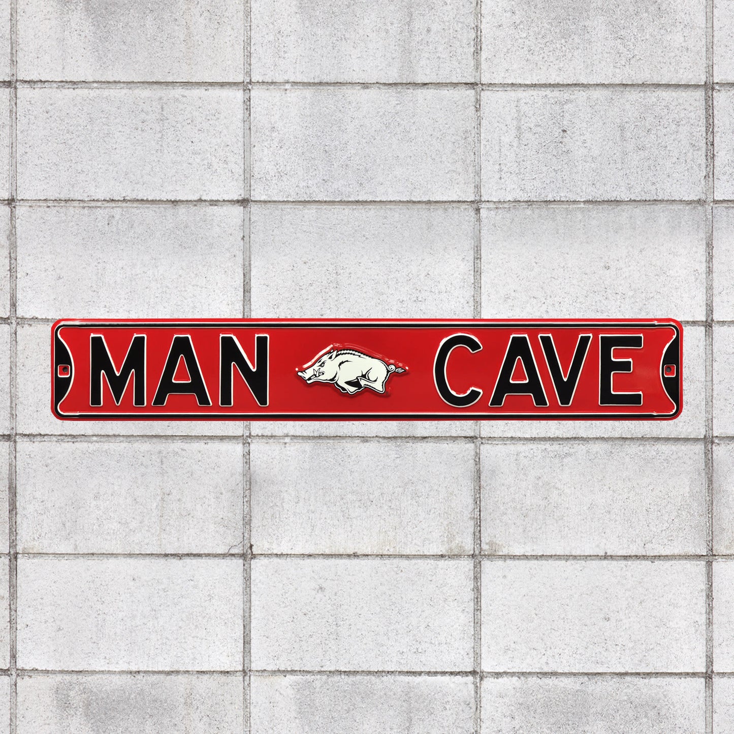 Arkansas Razorbacks: Man Cave - Officially Licensed Metal Street Sign
