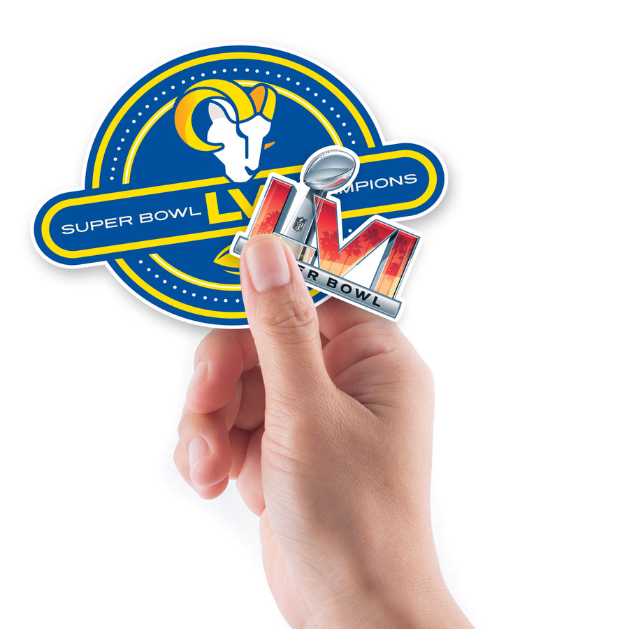 Los Angeles Rams - 5 Logo Minis (Mixed Sizes) - Official NFL - Super Bowl LVI Champions - Reusable Vinyl Decals