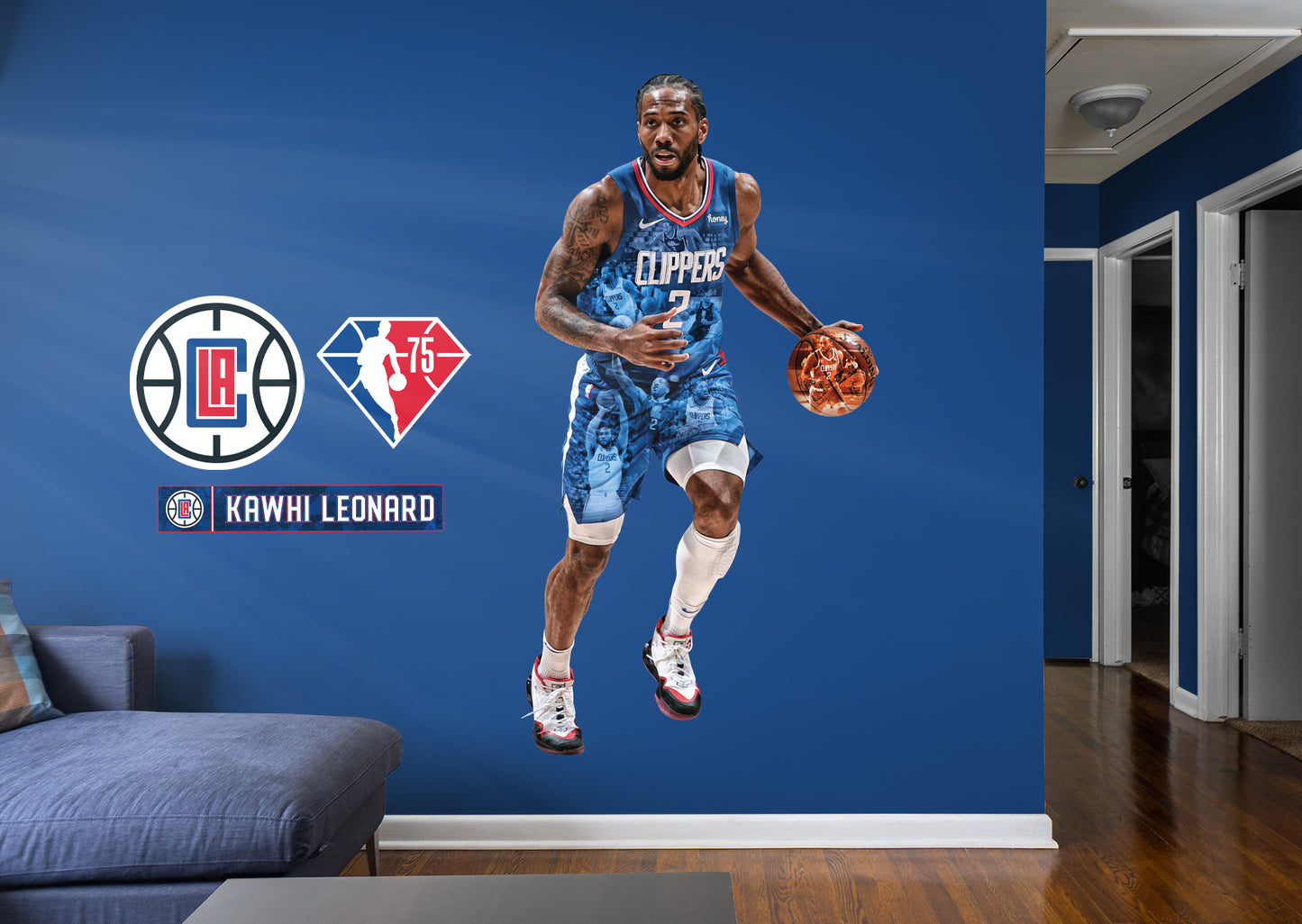 Los Angeles Clippers: Kawhi Leonard 2021 75th Anniversary Limited Edition        - Officially Licensed NBA Removable     Adhesive Decal