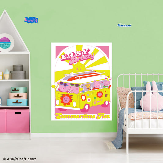 Peppa Pig:  Easy Breezy Poster        - Officially Licensed Hasbro Removable     Adhesive Decal