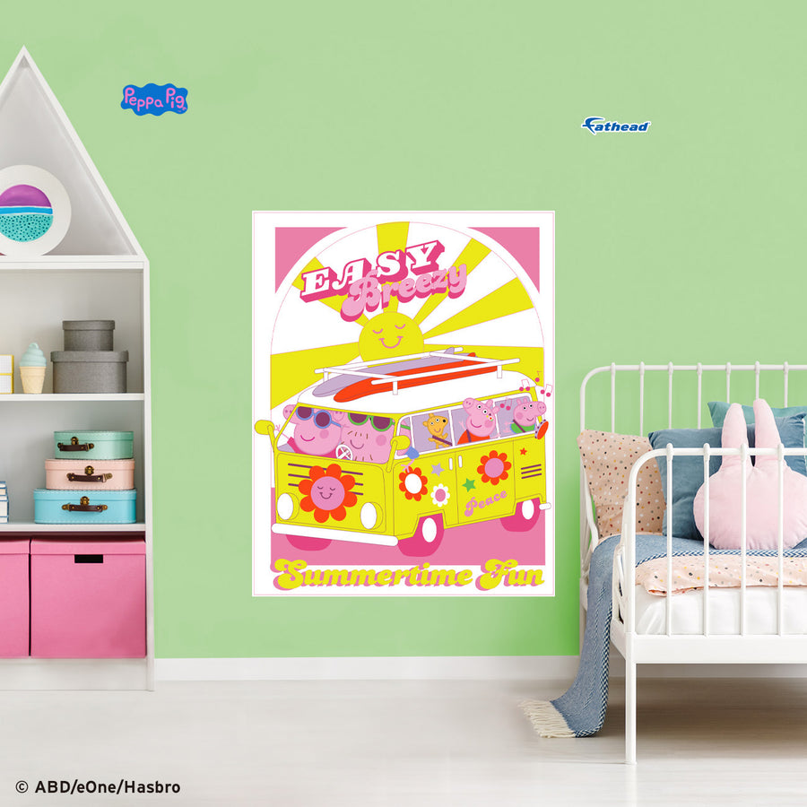 Peppa Pig - Easy Breezy - Peel & Stick Poster - Official Hasbro - Reusable Vinyl Wall Decal